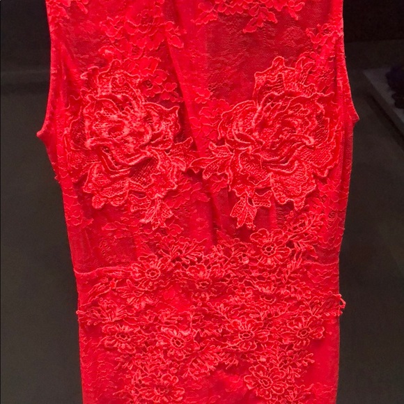 ⭐️Fashion Nova Red Lace Appliqué Dress xs - Picture 3 of 3